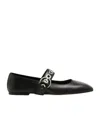 Aeyde Nappa Leather Flats With Circular Hardware Detail In Black