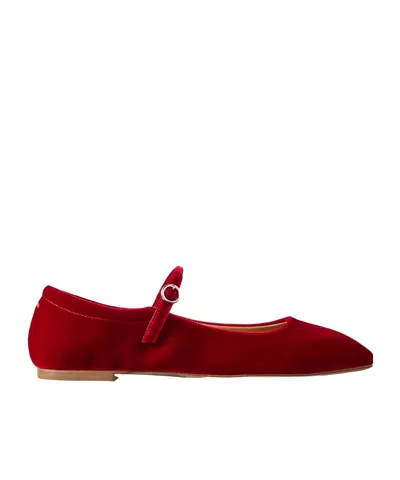 Aeyde Square Head Flat-soled Shoes In Red