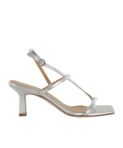 Aeyde Square-headed High-heeled Sandals In Gray