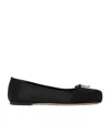 Aeyde 5mm Gabriella Satin Flats In Black