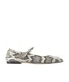 Aeyde Uma Snake-effect Leather Mary Jane Flats In Nude