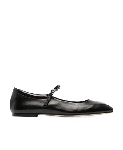 Aeyde Square Toe Ballet Shoes In Black