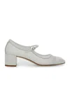 Aeyde Square Toe Buckled Pumps In White