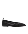 Aeyde Black Nomi Ruched Ballerina Flats In Black