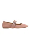 Aeyde Uma Eyelet-buckle Ballet Flats In Nude
