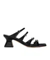 Aeyde Square Toe High Heel Sandals In Black