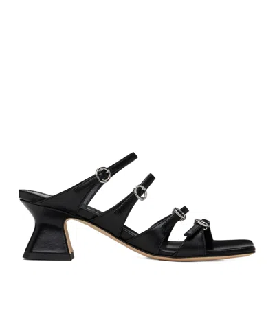 Aeyde Square Toe High Heel Sandals In Black