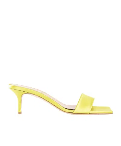 Aeyde Square Toe High Heel Sandals In Green