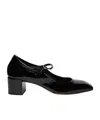 Aeyde Black Aline Leather Mary-jane Heels In Black