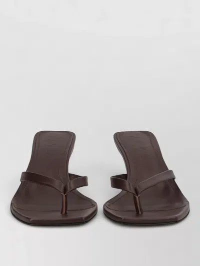 Aeyde Square Toe Kitten Heel Open Back Sandals In Brown