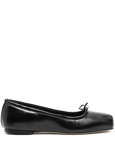 AEYDE SQUARE-TOE LEATHER BALLERINA SHOES