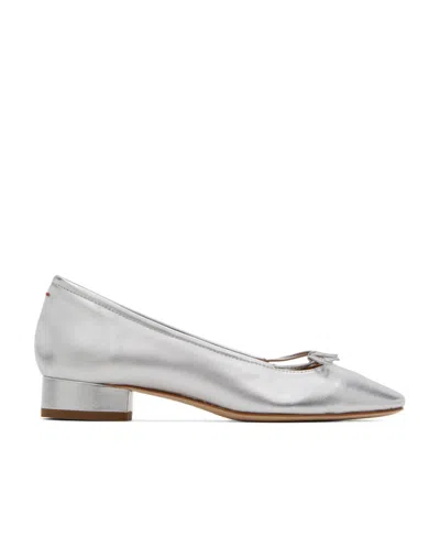 Aeyde Square-toe Leather Ballerina Shoes In White