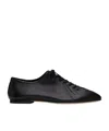 Aeyde Pointed Toe Nappa Leather Flats In Black