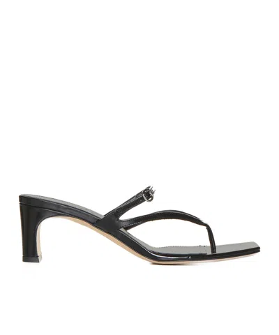Aeyde Giselle Leather Sandals In Black