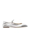 Aeyde Aline Babies Metallic Ballerina Shoes In White