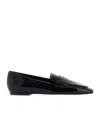 Aeyde Leather Penny Strap Loafers Rubber Sole In Black