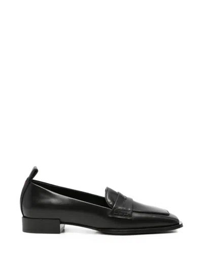 Aeyde Square-toe Leather Loafers In Black