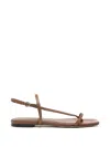 Aeyde Square-toe Slingback Sandals In Brown