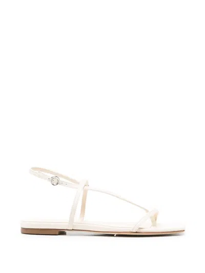 Aeyde Ivory Nappa Leather Sandal In White
