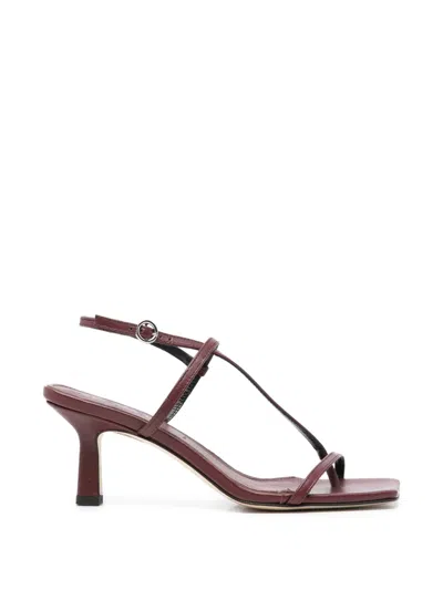 Aeyde Strappy Square Toe Sandals In Brown