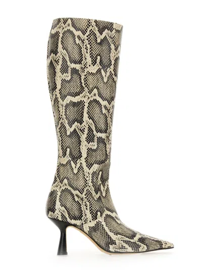 Aeyde Stylish Animal Print Leather Boot