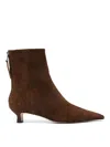Aeyde Zoe Snake-effect Leather Ankle Boots In Brown
