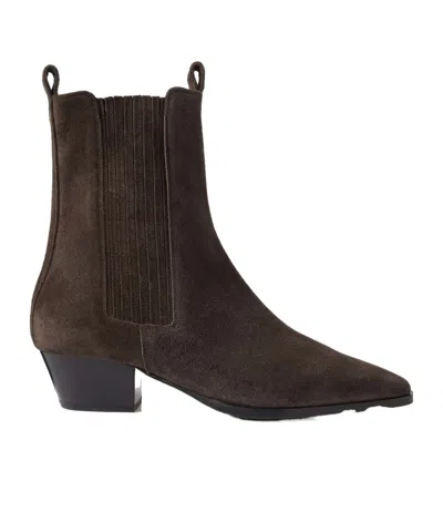 Aeyde 40mm Agata Suede Boots In Brown