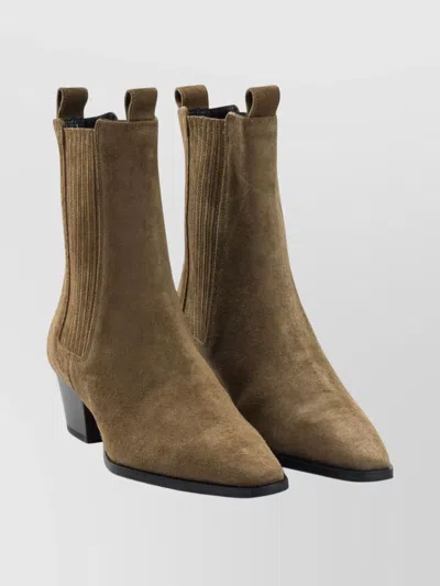 AEYDE SUEDE ANKLE BOOTS BLOCK HEEL
