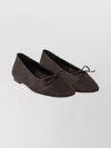 Aeyde Suede Ballerina Shoes Bow Detail In Brown