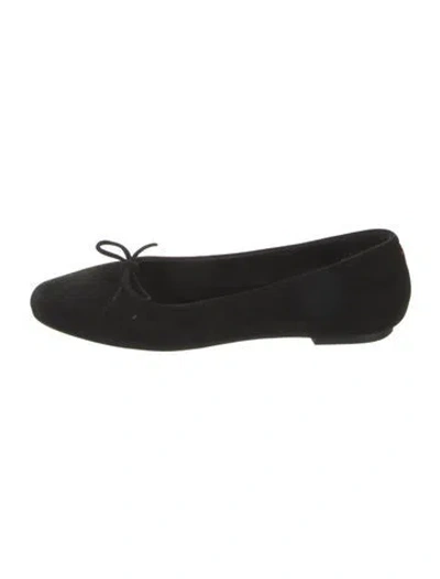 Pre-owned Aeyde Suede Ballet Flats In Black