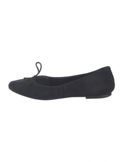 Pre-owned Aeyde Suede Ballet Flats In Black