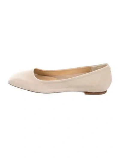 Pre-owned Aeyde Suede Ballet Flats In Neutral