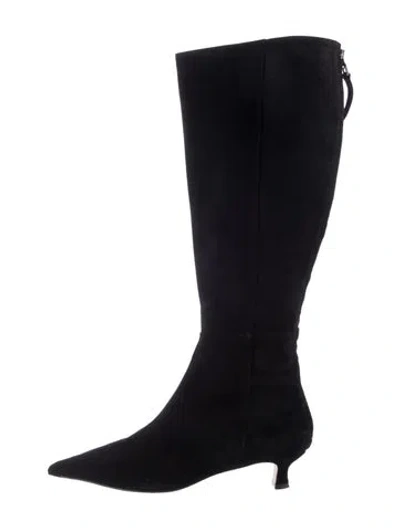 Pre-owned Aeyde Suede Boots In Black