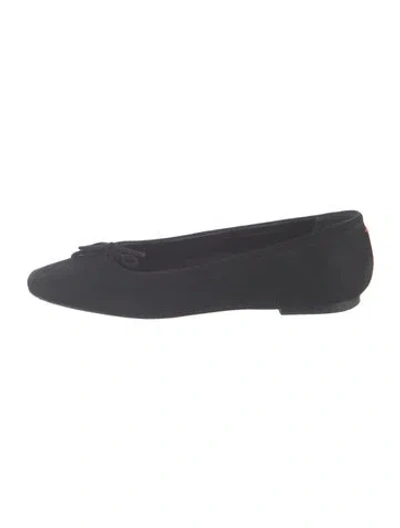 Pre-owned Aeyde Suede Bow Accents Flats In Blue