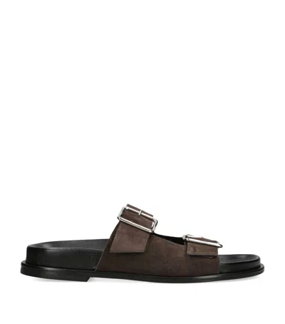 Aeyde Suede Buckle Meena Slides