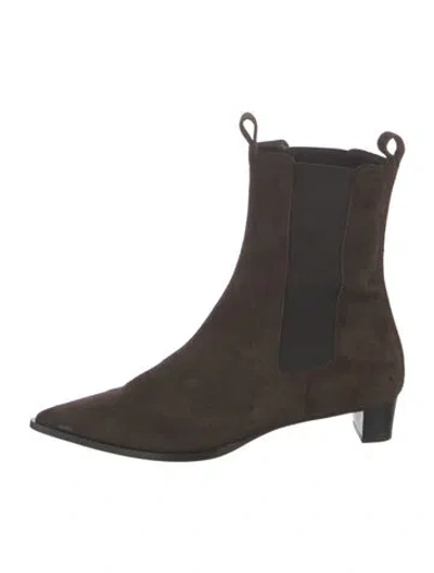 Pre-owned Aeyde Suede Chelsea Boots In Brown