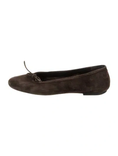 Pre-owned Aeyde Suede Flats In Brown