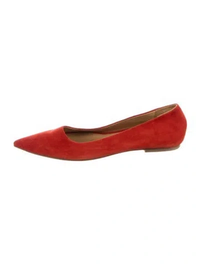 Pre-owned Aeyde Suede Flats In Red