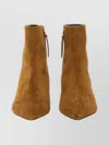 Aeyde Suede Kitten Heel Pointed Toe Boots In Brown