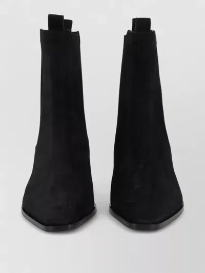 Aeyde Suede Leather Ankle Boots In Black