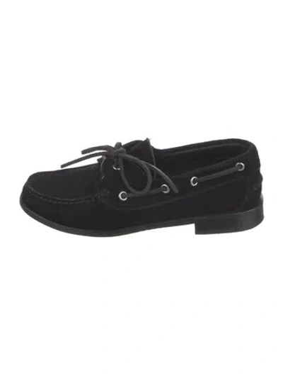 Pre-owned Aeyde Suede Loafers In Black