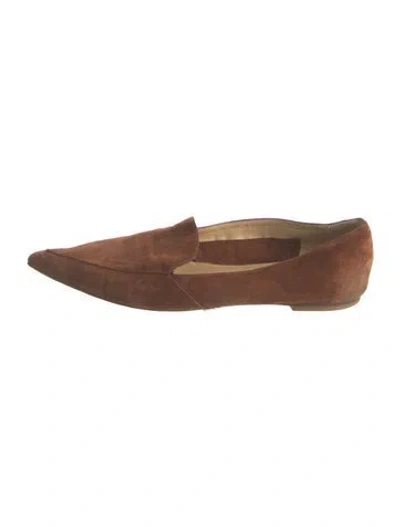 Pre-owned Aeyde Suede Loafers In Brown
