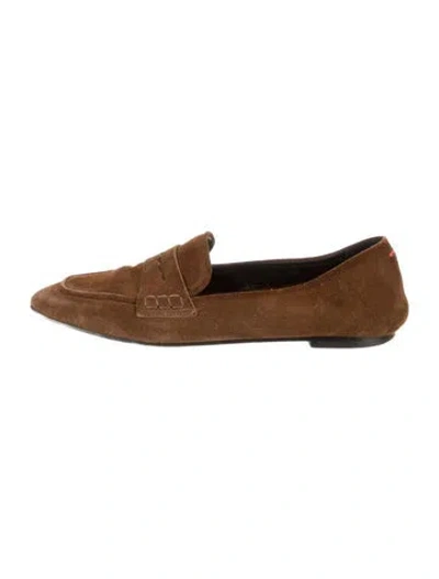 Pre-owned Aeyde Suede Loafers In Brown