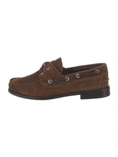 Pre-owned Aeyde Suede Loafers In Brown