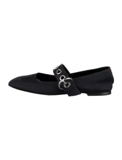 Pre-owned Aeyde Suede Mary Jane Flats In Black/blue