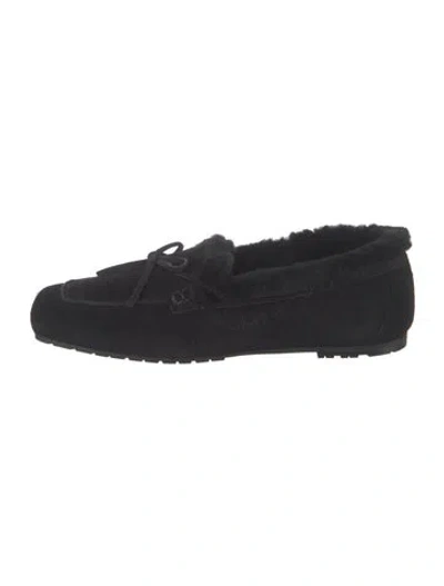 Pre-owned Aeyde Suede Moccasins In Black