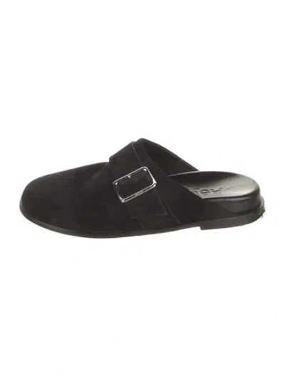 Pre-owned Aeyde Suede Mules In Black
