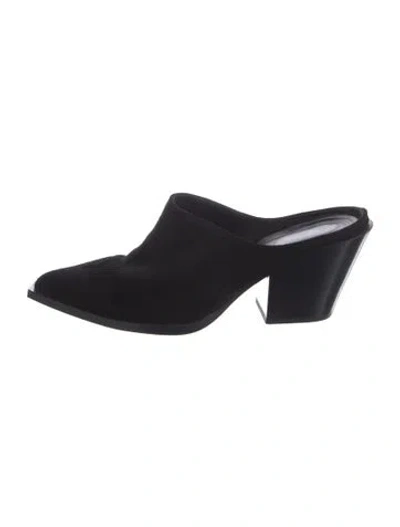 Pre-owned Aeyde Suede Mules In Black