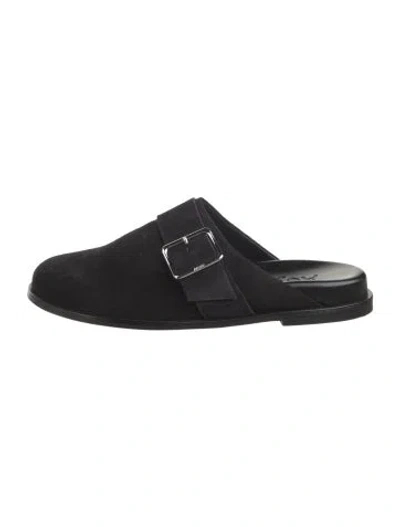 Pre-owned Aeyde Suede Mules In Black