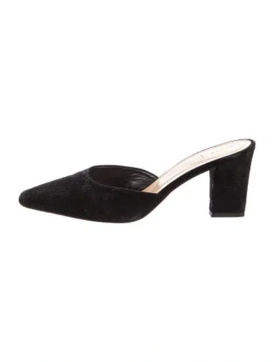 Pre-owned Aeyde Suede Mules In Black